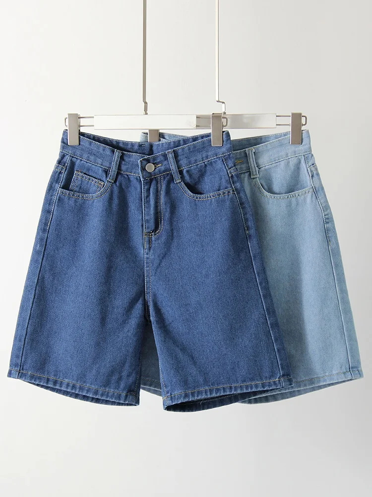 High Waist Long Denim Shorts For Women Summer 2025 Straight Short Jeans Streetwear Slim Women Jeans Denim Pants Jean Shorts