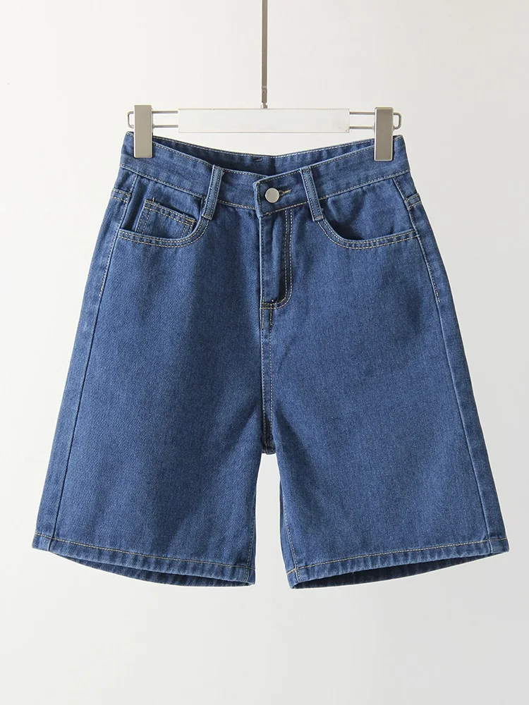 High Waist Long Denim Shorts For Women Summer 2025 Straight Short Jeans Streetwear Slim Women Jeans Denim Pants Jean Shorts