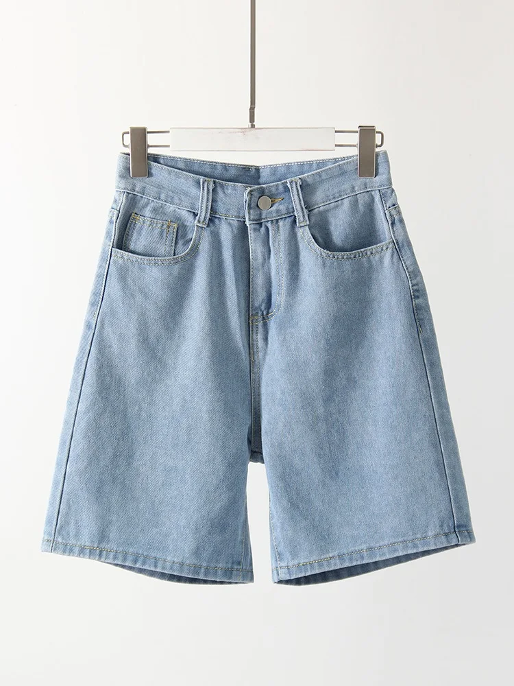 High Waist Long Denim Shorts For Women Summer 2025 Straight Short Jeans Streetwear Slim Women Jeans Denim Pants Jean Shorts