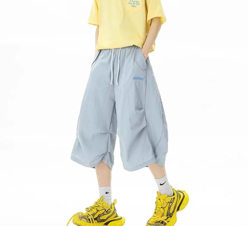 Harajuku Y2K Cargo Shorts Women Streetwear Loose High Waist Calf Length Pants Vintage American Summer Hip Hop Paratrooper Shorts