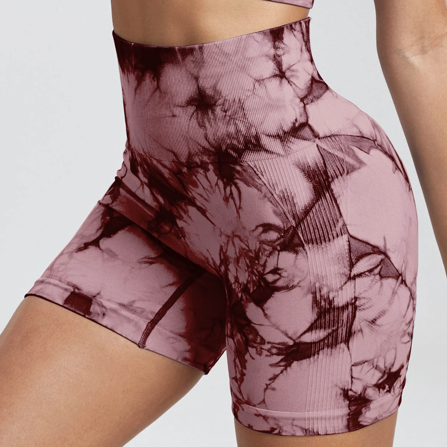 TieDye Sexy Gym Summer Shorts Woman Casual High Waist Outdoors Sport Seamless Shorts Push Up Fitness