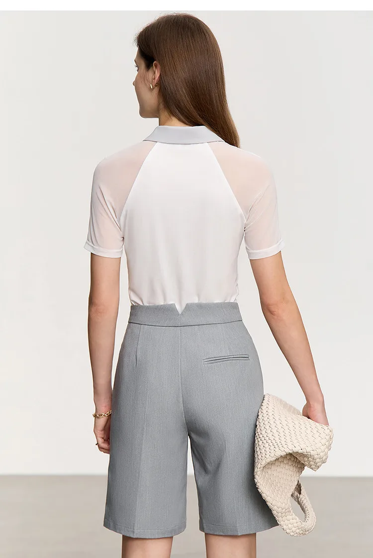 Amii Women's Shorts 2026 Summer New Office Casual Mid-Length Straight Leg Pants Versatile Knee Length Shorts for Women 12622021s