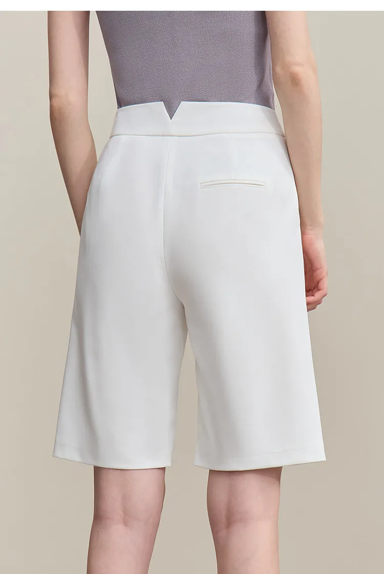 Amii Women's Shorts 2026 Summer New Office Casual Mid-Length Straight Leg Pants Versatile Knee Length Shorts for Women 12622021s