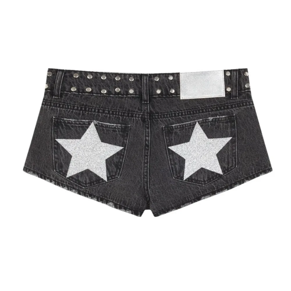 HLJ&GG Y2k Star Denim Shorts for Women Street Fashion Jeans Hot Shorts Loose Fashion Star Print Women Denim Shorts Bottoms 2026
