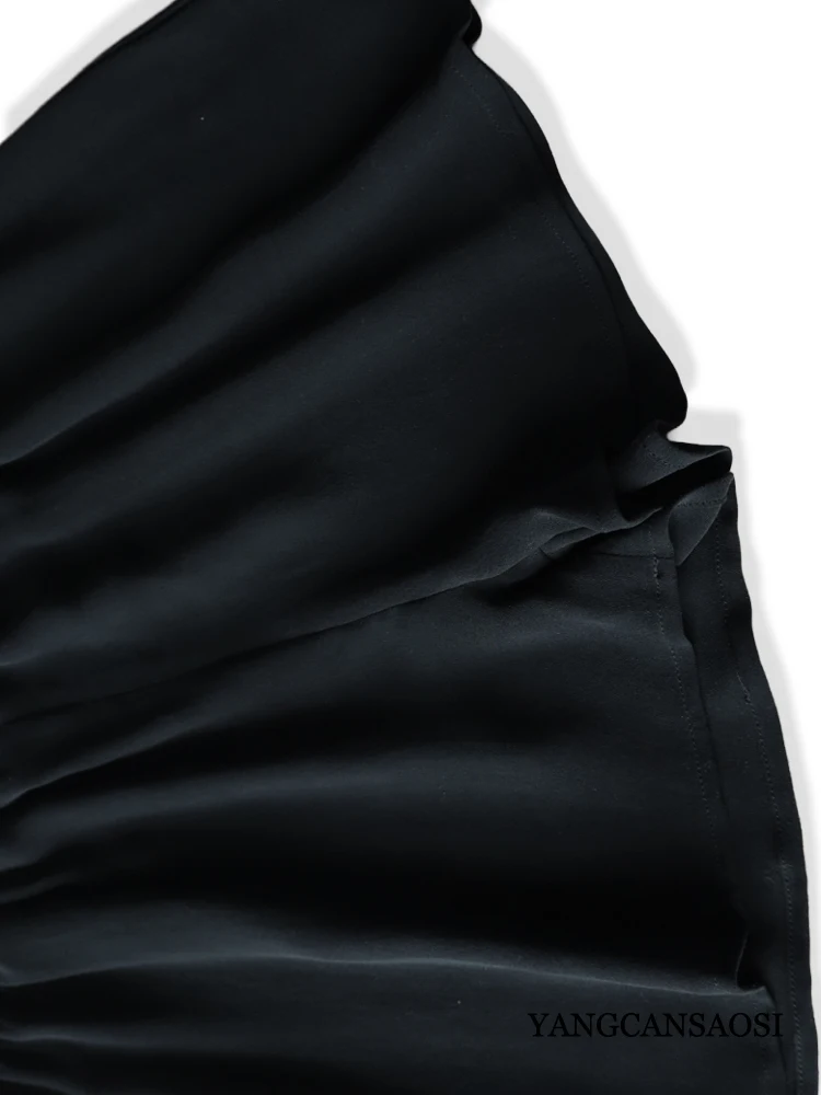 2026 Women's Casual Summer New 100% Natural Mulberry Silk Crepe De Chine Elastic Waist Black Skin Friendly Shorts
