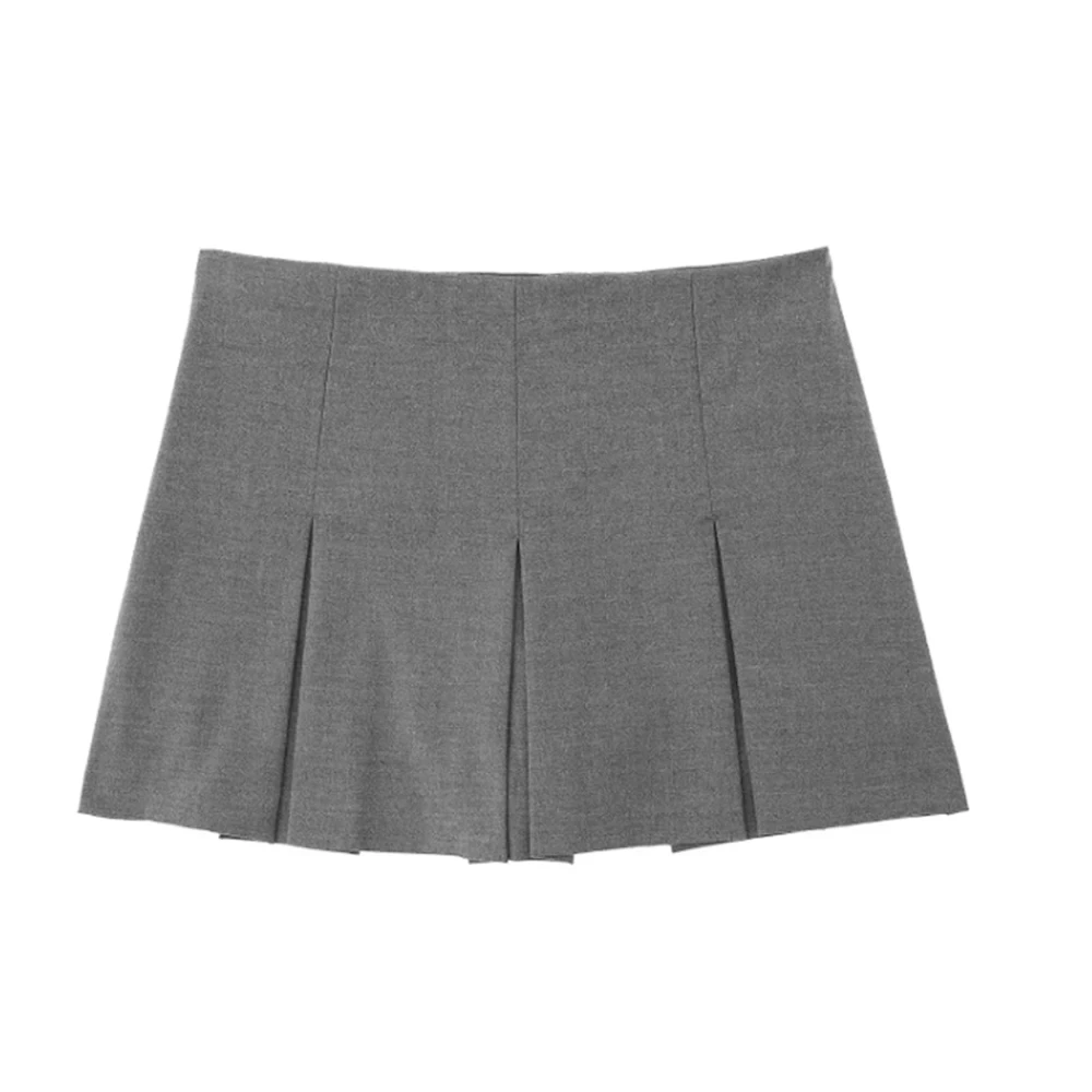 MUJER Pleated Skirt Shorts for Women Black High Waist Female Shorts Summer Basic Mini Shorts Women Streetwear Skort for Women
