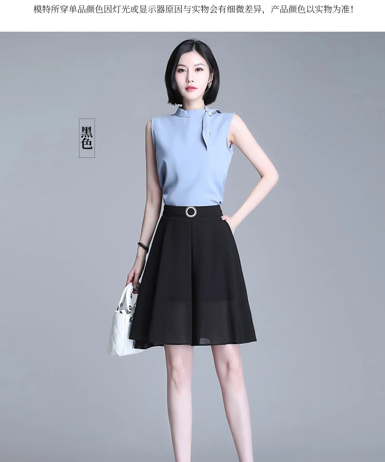 ZUZK Women Loose Cool Casual Chiffon Wide Leg Shorts Summer Comfortable Elastic High Waist Elegant Short Pants Skirt