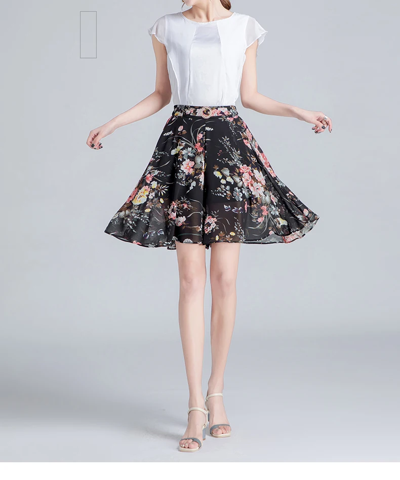 ZUZK Women Loose Cool Casual Chiffon Wide Leg Shorts Summer Comfortable Elastic High Waist Elegant Short Pants Skirt