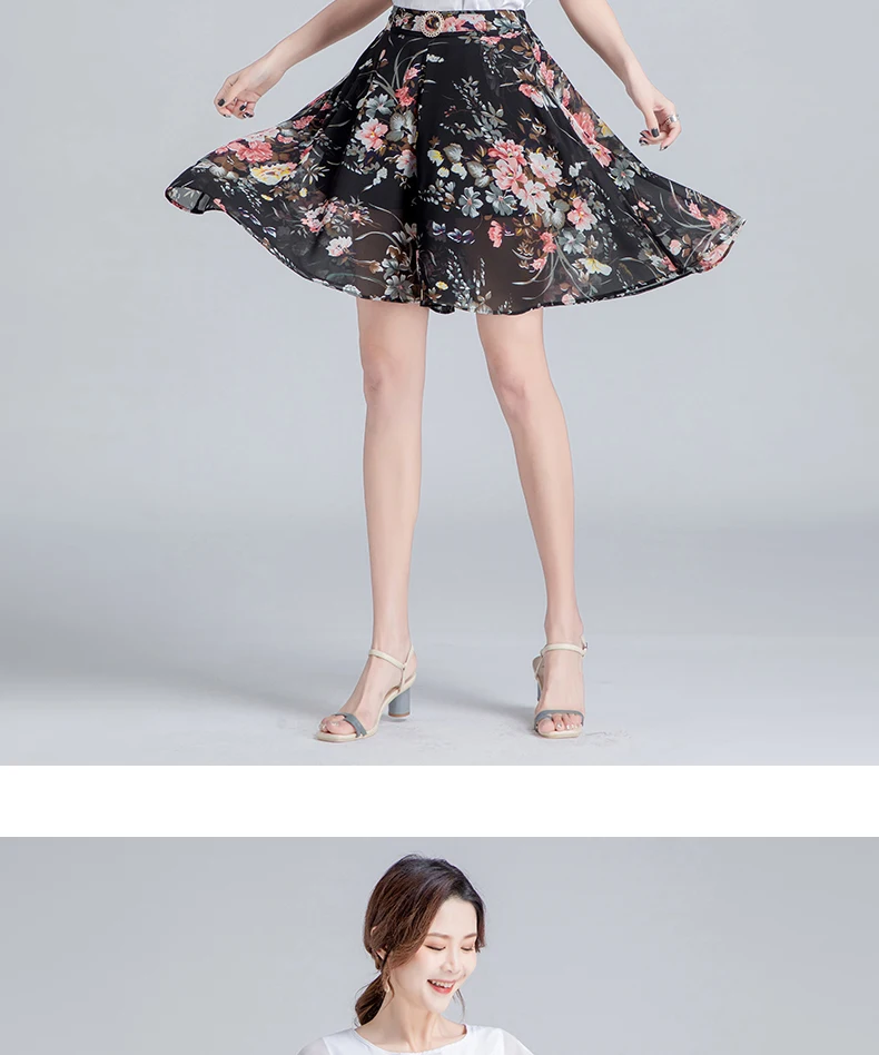 ZUZK Women Loose Cool Casual Chiffon Wide Leg Shorts Summer Comfortable Elastic High Waist Elegant Short Pants Skirt