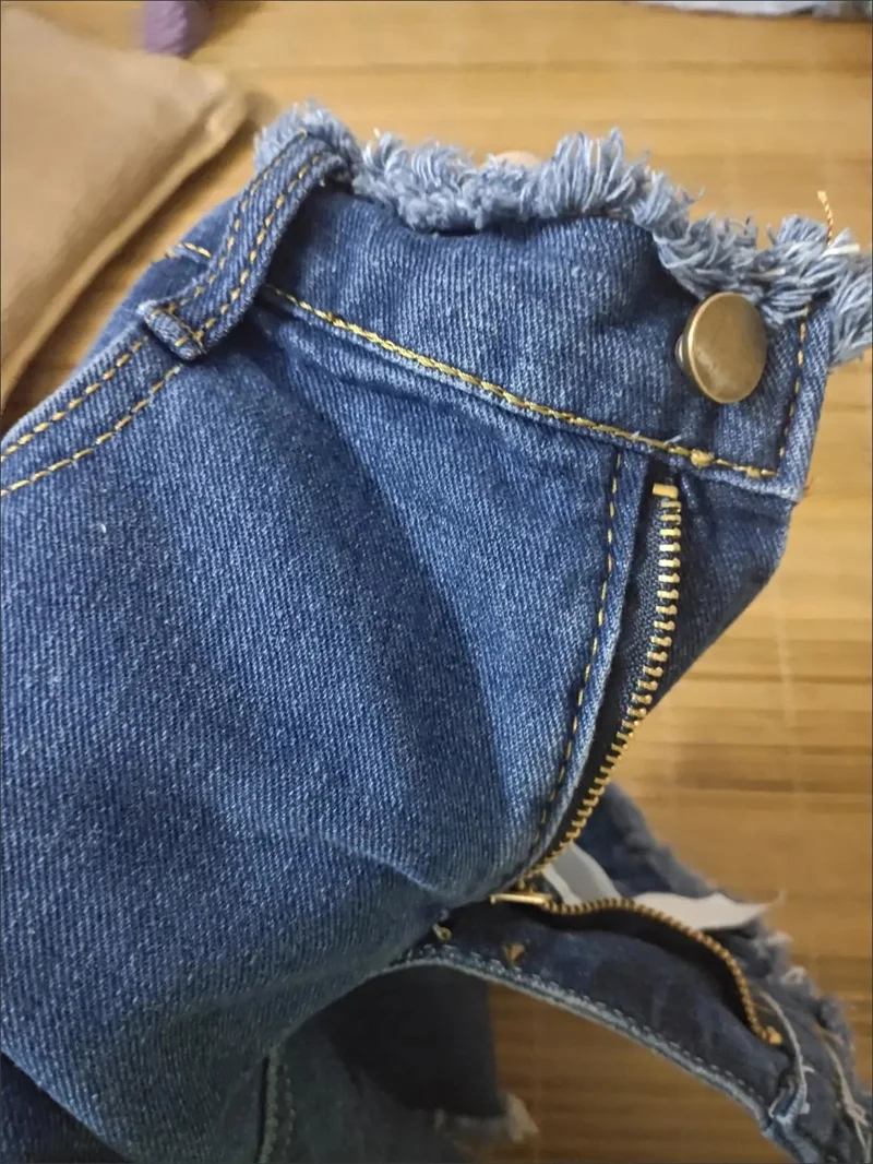 Jeans Women Summer Denim Shorts Wide-leg Pants Raw-edge Pocket Casual Pants Lady Loose Thin Wide-leg Pants White Black Blue
