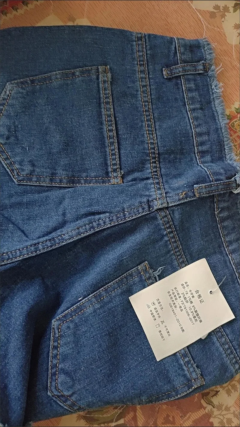 Jeans Women Summer Denim Shorts Wide-leg Pants Raw-edge Pocket Casual Pants Lady Loose Thin Wide-leg Pants White Black Blue