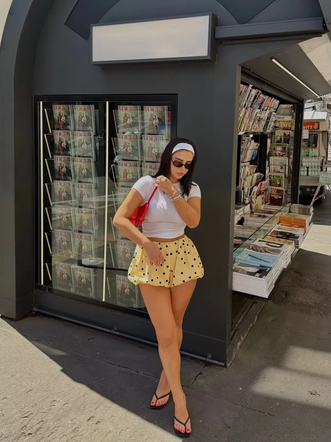 YENKYE New 2026 Women Yellow Polka Dot Bubble Shorts Elastic Waist Casual Cute Summer Bloomers
