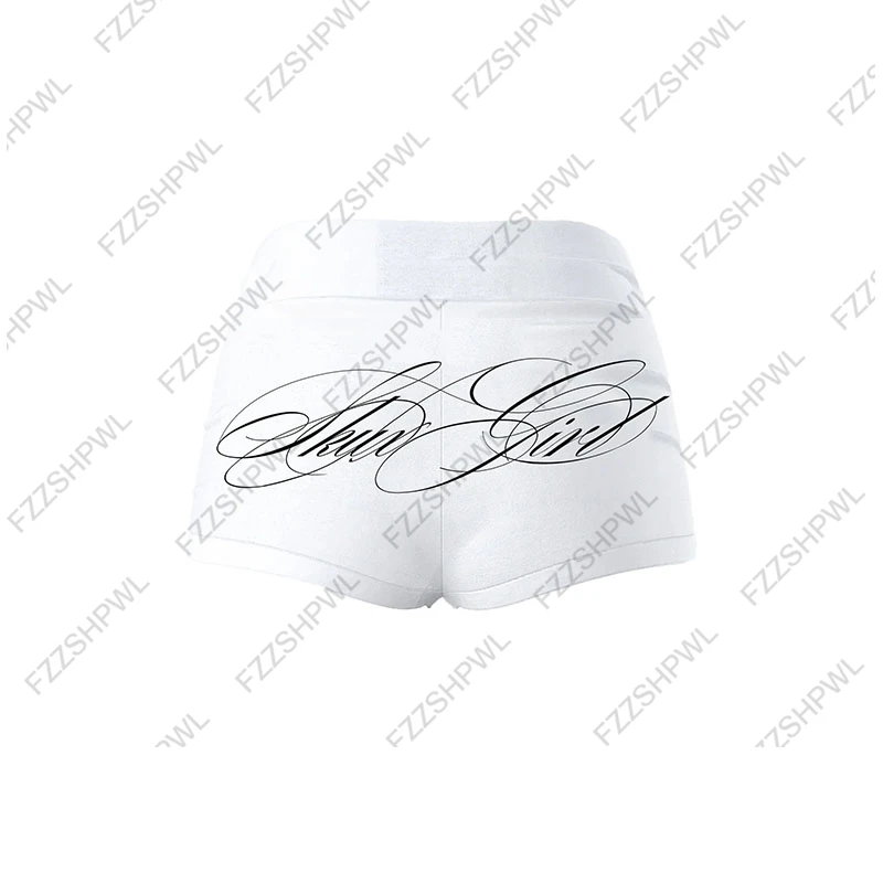 Fashion Streetwear Punk Y2K Shorts Harajuku Letter Print Rock Goth Hot pants Vintage Pants Dark style Hip Hop Casual Crop Shorts