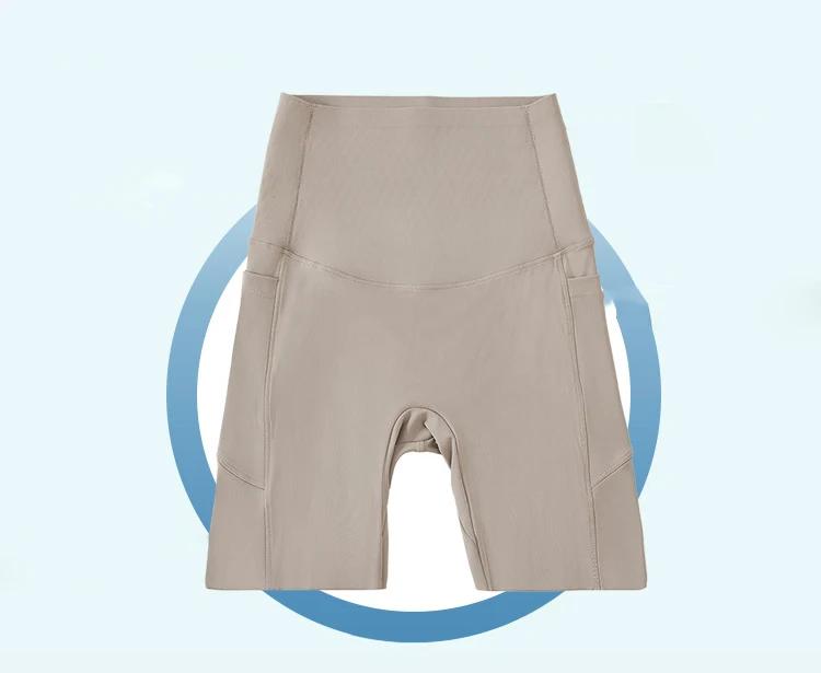 Summer New Side Pocket Sharkskin Biker Shorts Women High Waist Safety Shorts Tight Sport Running Fitness Yoga Bicycle Shorts