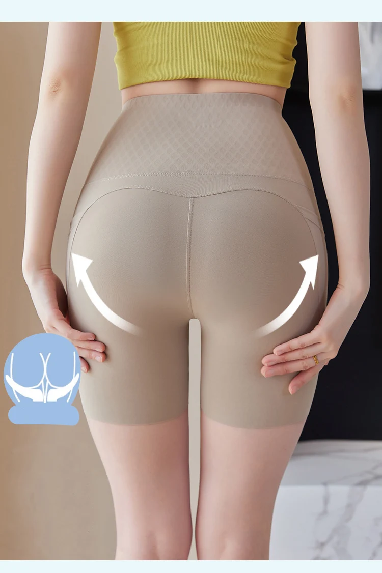 Summer New Side Pocket Sharkskin Biker Shorts Women High Waist Safety Shorts Tight Sport Running Fitness Yoga Bicycle Shorts