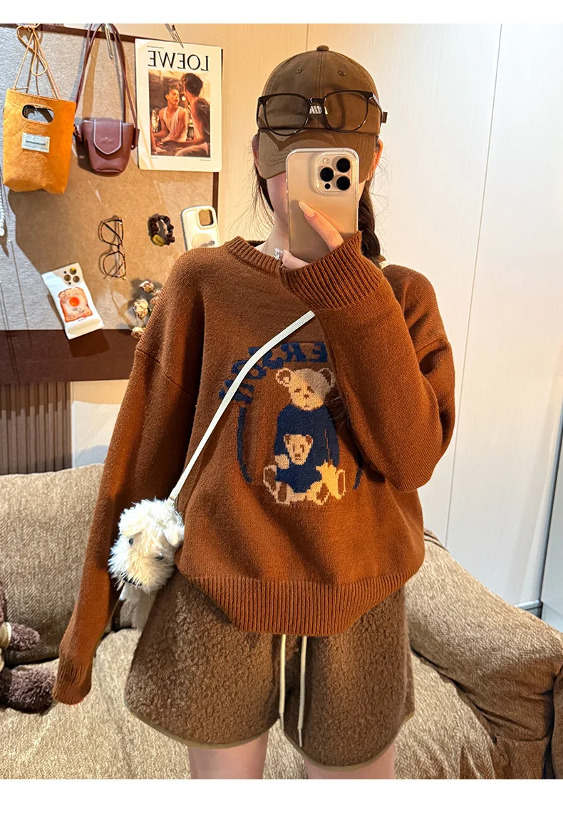 Autumn Winter Faux Lamb Wool Shorts for Women Korean Casual High Waist Wide Leg Shorts Female Warm Comfort Mini Short Pants