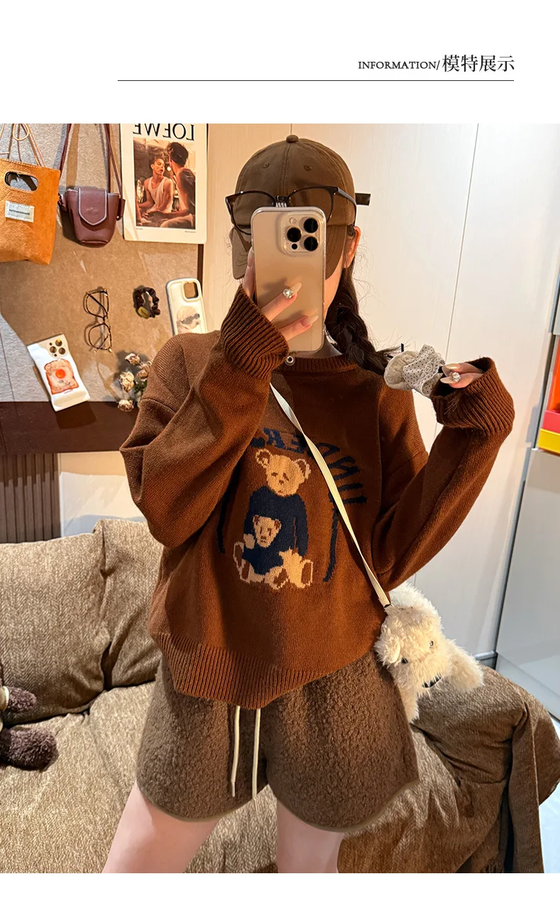 Autumn Winter Faux Lamb Wool Shorts for Women Korean Casual High Waist Wide Leg Shorts Female Warm Comfort Mini Short Pants
