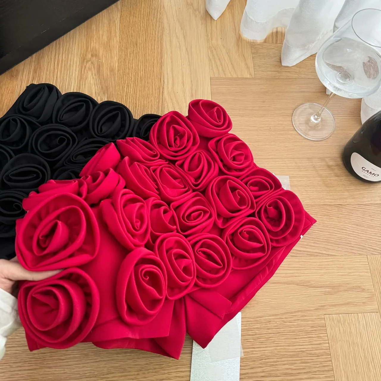 SMTHMA New Autumn Small Fragrance Style 3D Three-Dimensional Rose Flower Short Women's Elegant Temperament Runway Shorts