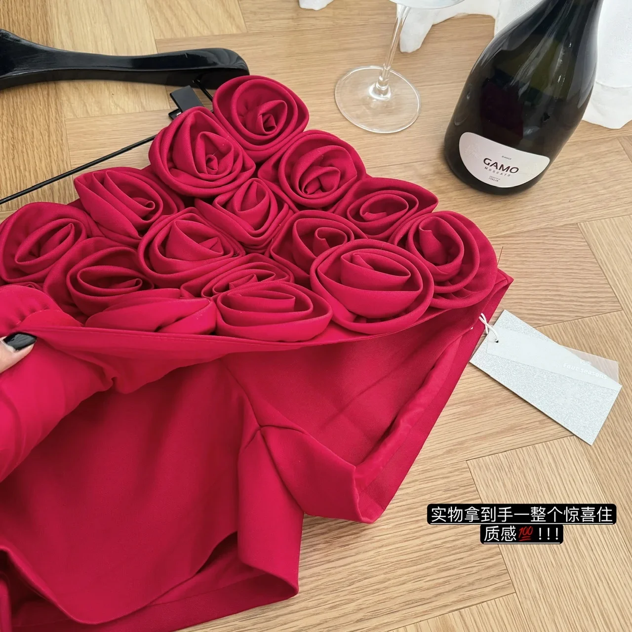 SMTHMA New Autumn Small Fragrance Style 3D Three-Dimensional Rose Flower Short Women's Elegant Temperament Runway Shorts