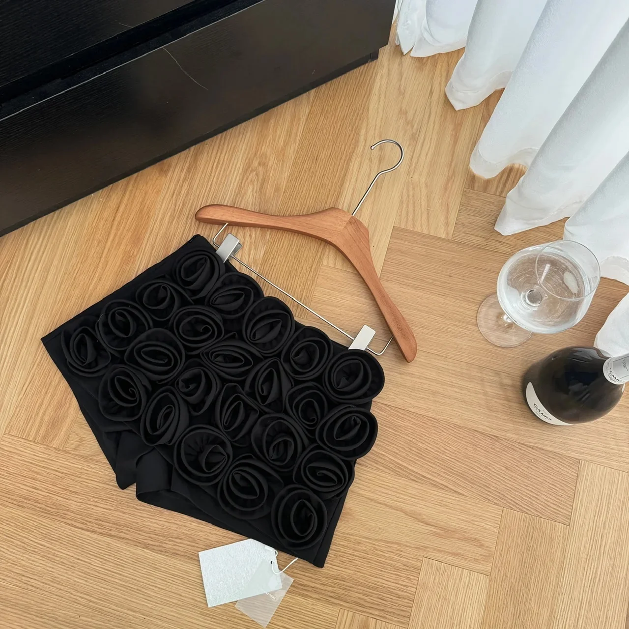 SMTHMA New Autumn Small Fragrance Style 3D Three-Dimensional Rose Flower Short Women's Elegant Temperament Runway Shorts