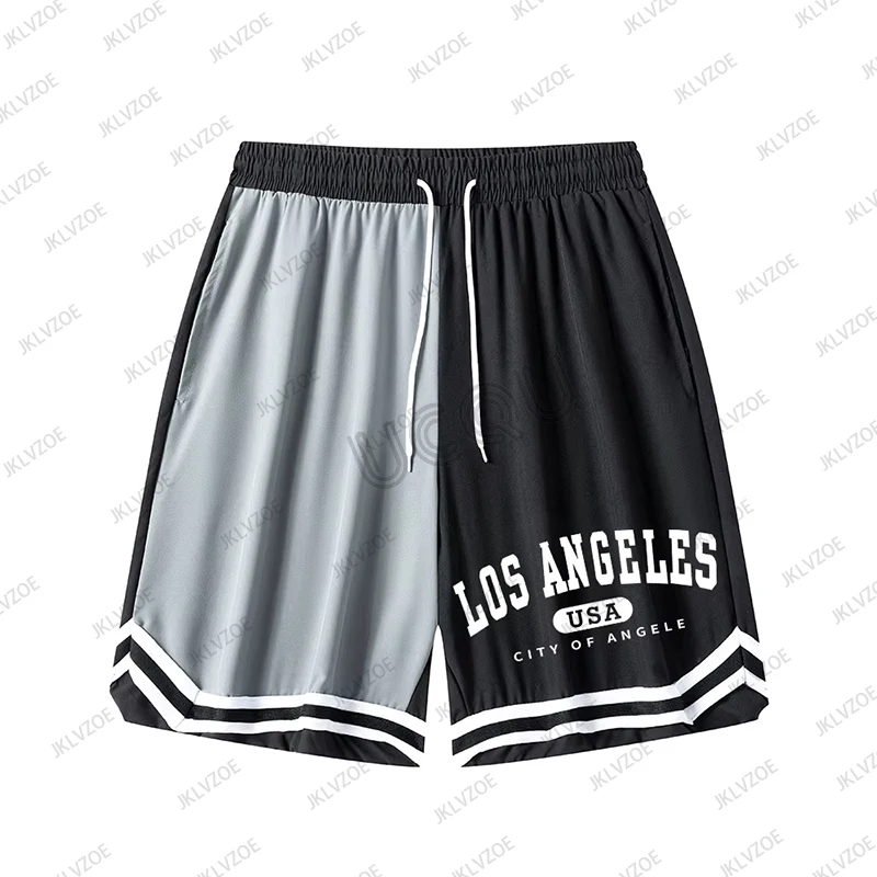 Summer New Women‘s Men's Los Angeles Sports Fitness Shorts Basketball Game Training Running Casual Quick-Drying Short Pants