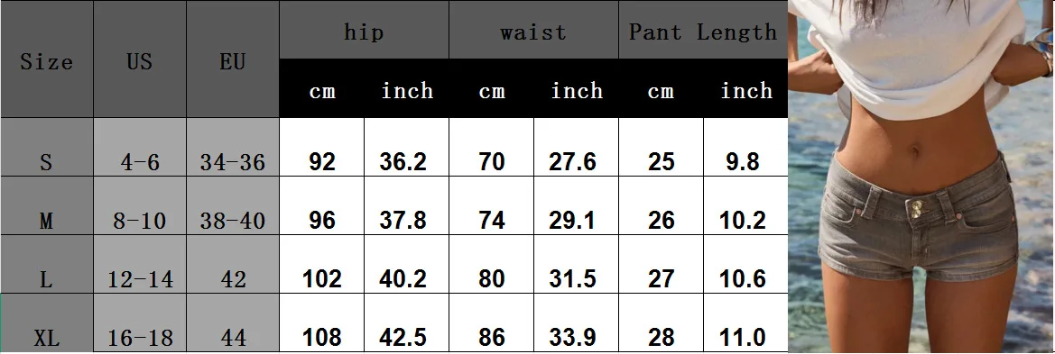 2026 New Fashion Personality Tight Hot Girl Low-rise Stretch Women's Denim Shorts