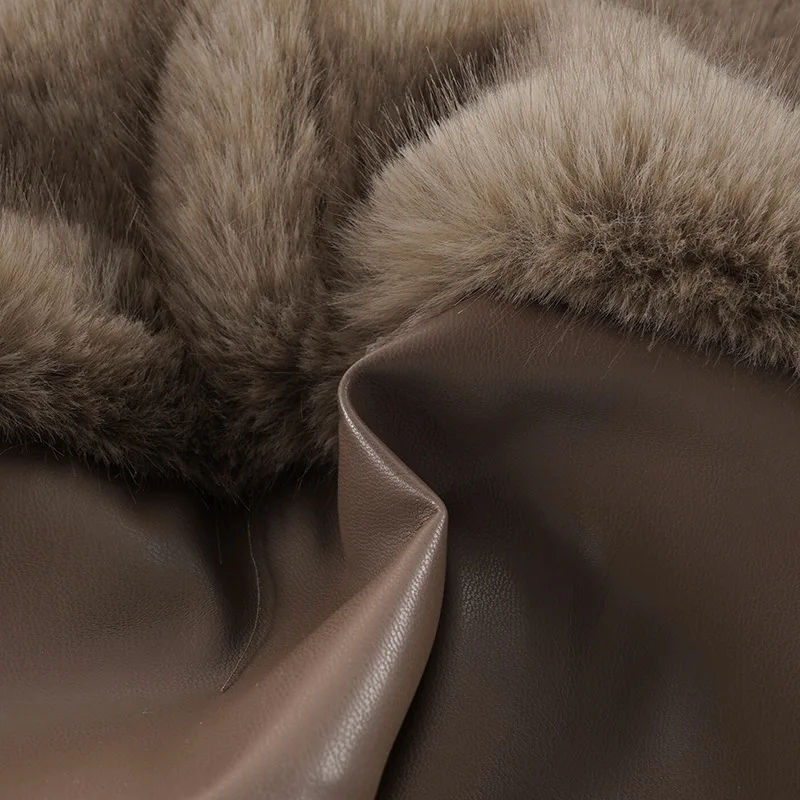 Fur Leather PU Shorts Sexy Pants High Waist Skinny Pants 2025 Women Winter Clothes Club Wear Fashion Cargo Elegant Cute Pants
