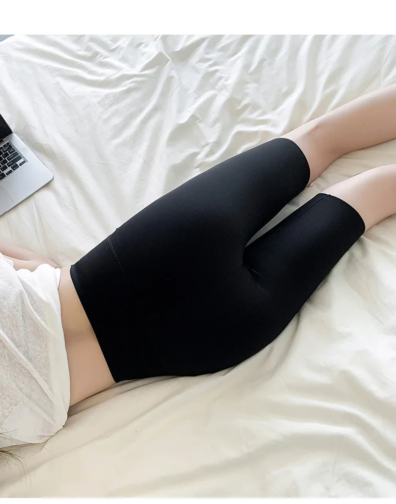 BIVIGAOS Summer Solid Color Sharkskin Cycling Shorts Women Casual Slim Short Leggings Thin High Waist Sport Fitness Biker Shorts