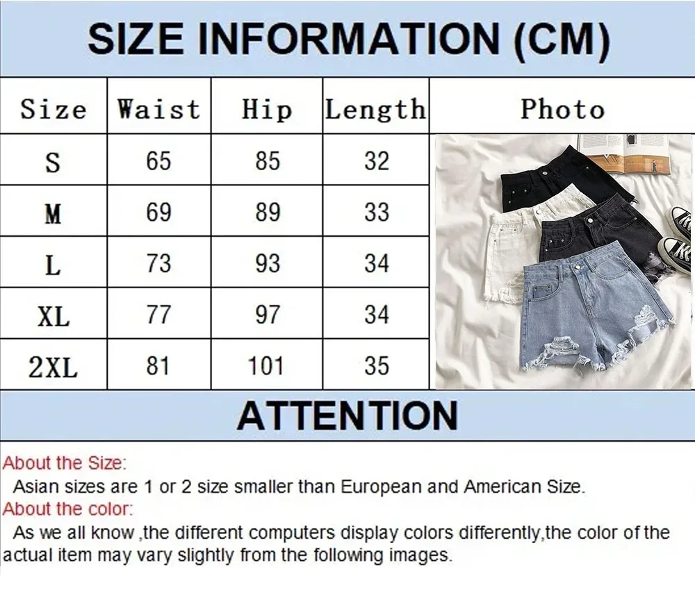 Summer Korean Women's Cowboy Shorts High Waist Casual Blue Denim Shorts Pocket Tassel Perforated Fashion Shorts Y2K Female Jeans