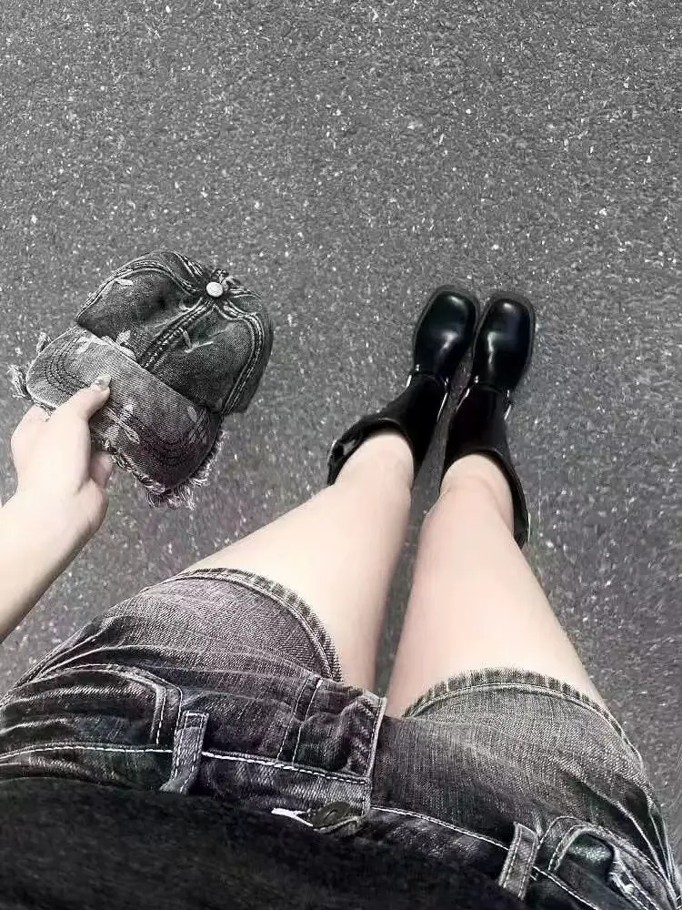 Shorts Women Bodycon American Retro High Street Sexy Summer Vintage Denim Casual Aesthetic Y2k Club Punk Style Harajuku Simple