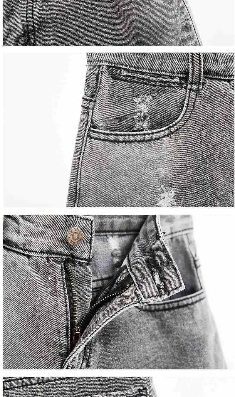 Aesthetic Summer Hot Wide Leg Loose Ripped High Waist Korean Fashion Vintage Short Pants Casual Women's Jean Denim Shorts Female