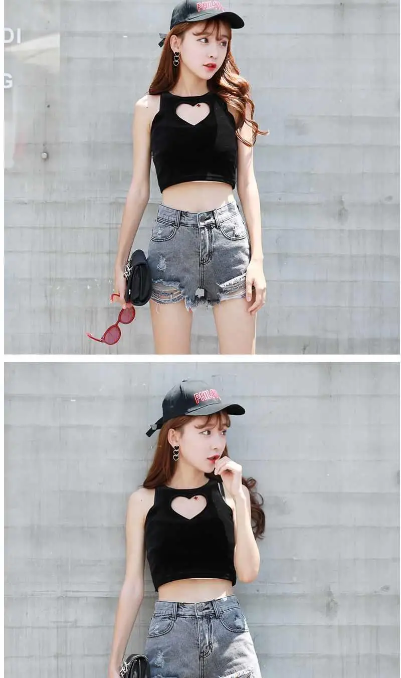 Aesthetic Summer Hot Wide Leg Loose Ripped High Waist Korean Fashion Vintage Short Pants Casual Women's Jean Denim Shorts Female