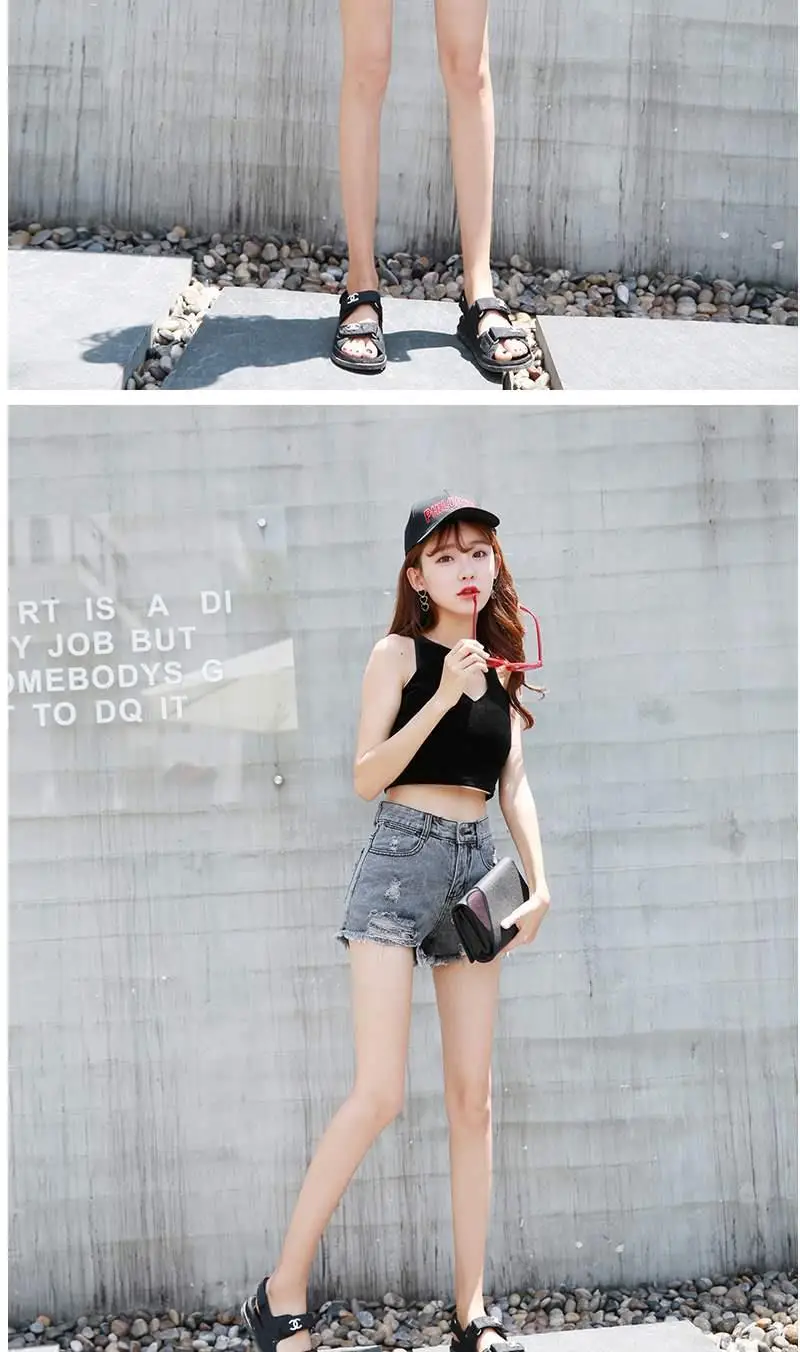 Aesthetic Summer Hot Wide Leg Loose Ripped High Waist Korean Fashion Vintage Short Pants Casual Women's Jean Denim Shorts Female