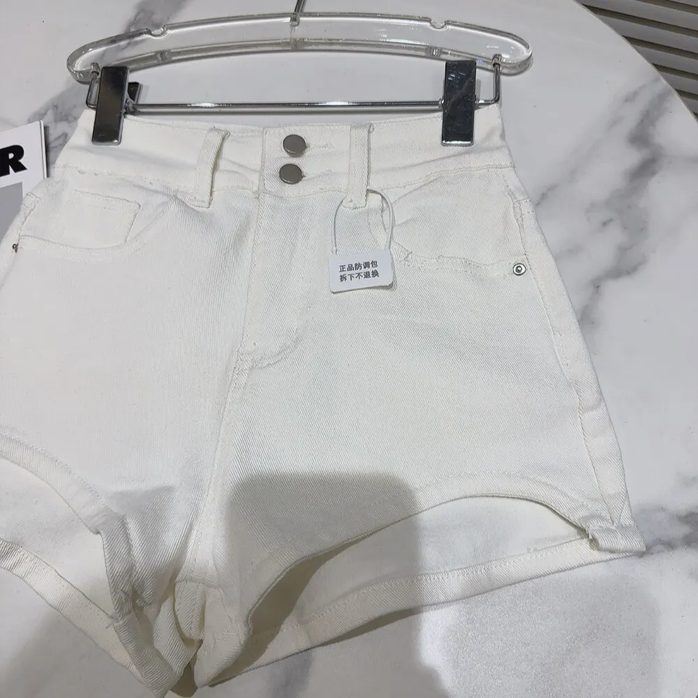 SINGREINY Summer Streetwear Denim Shorts Hot Girl Button Design Solid Basics Designer Inspired Irregular Sexy Retro Mini Shorts