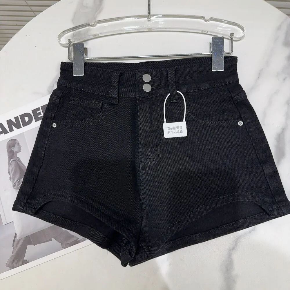 SINGREINY Summer Streetwear Denim Shorts Hot Girl Button Design Solid Basics Designer Inspired Irregular Sexy Retro Mini Shorts