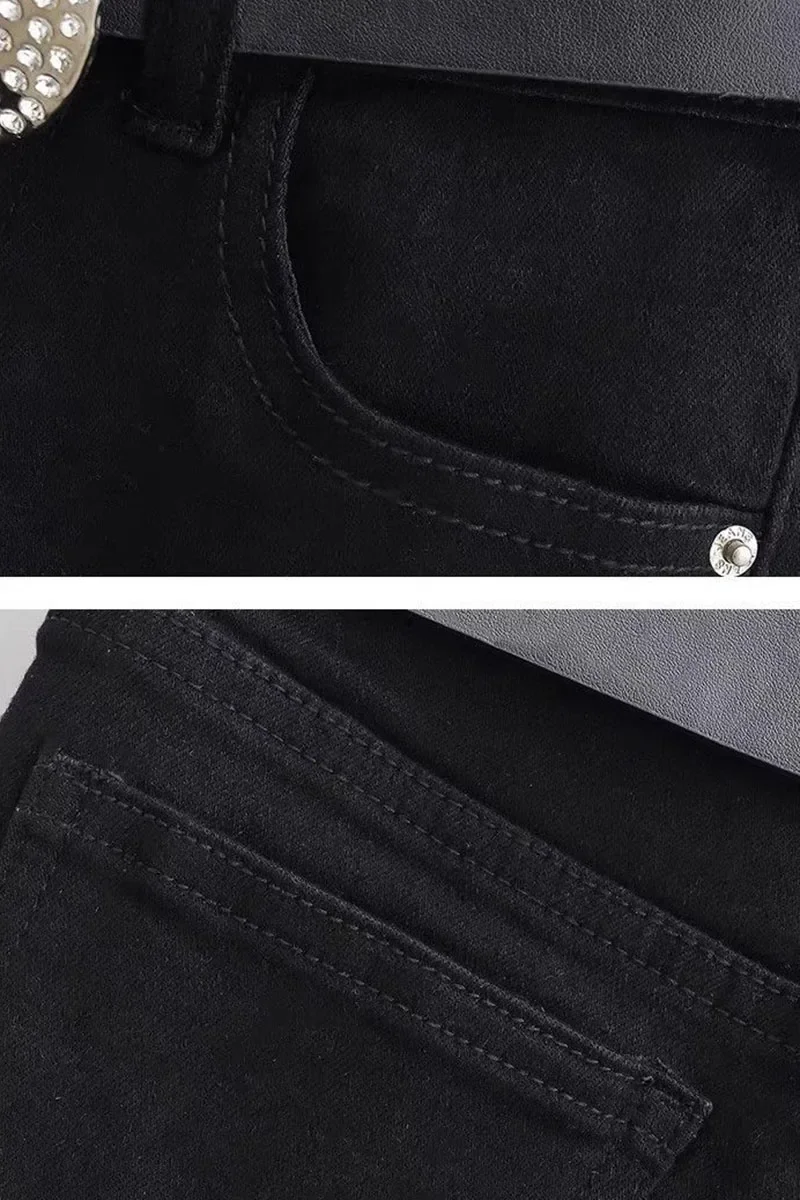 Summer Black Hot Shorts for Women Sexy Low Rise Y2K Gothic Tight Denim Short Pants Female Harajuku Streetwear Grunge Mini Shorts