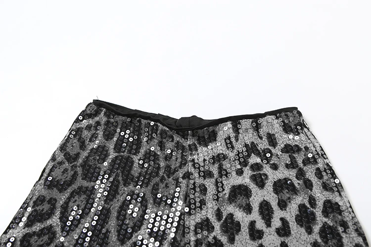 Sisterlinda Popular Women Shorts Fashion Leopard Print High Waist Skinny Mini Bottoms Shiny Sequins Female Attractive Streetwear