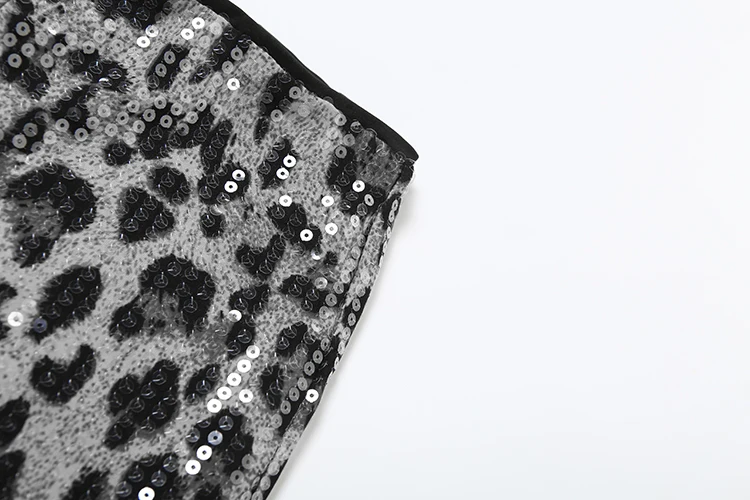 Sisterlinda Popular Women Shorts Fashion Leopard Print High Waist Skinny Mini Bottoms Shiny Sequins Female Attractive Streetwear