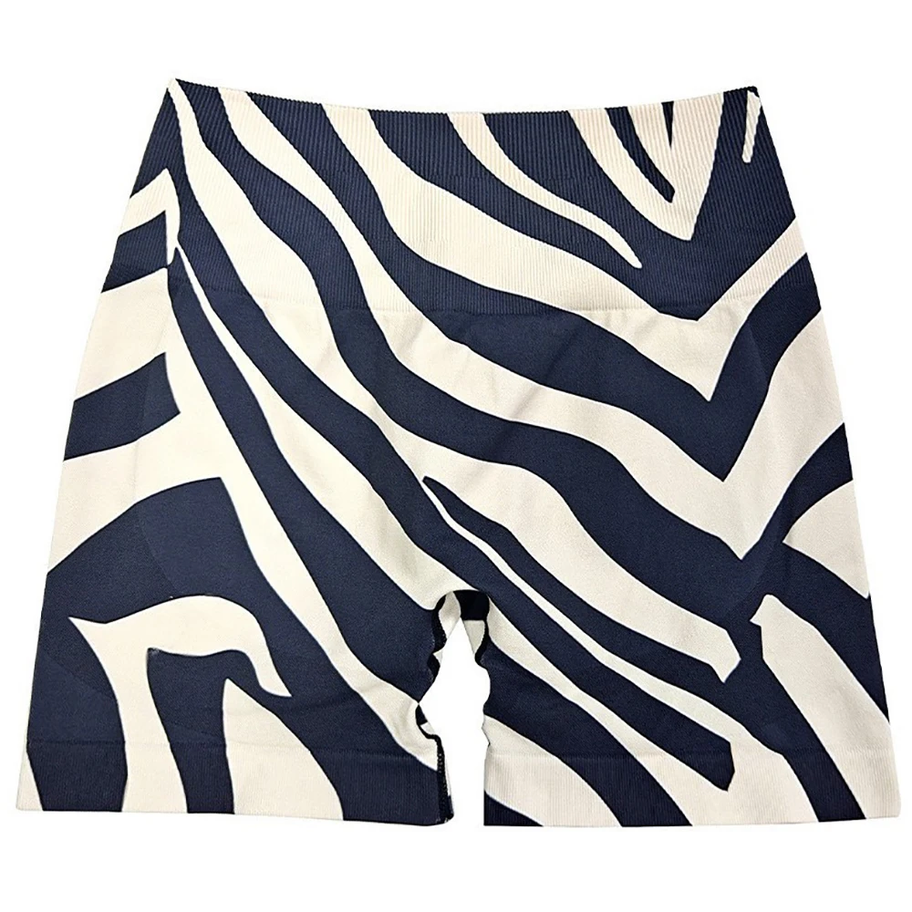 Striped Yoga Three-Inch Shorts High-Waisted Hip-Lifting Belt-Cinching Women's Fashionable Fitness Running Sport Pants