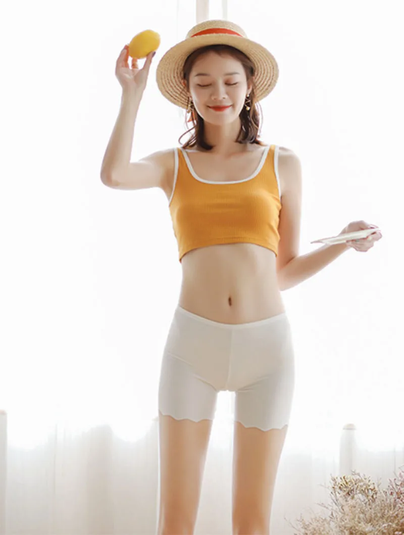 Women Sexy Soft Seamless Safety Short Pants Summer Ice Silk Breathable Comfortable Tight Shorts Under Skirt Panties Underwear