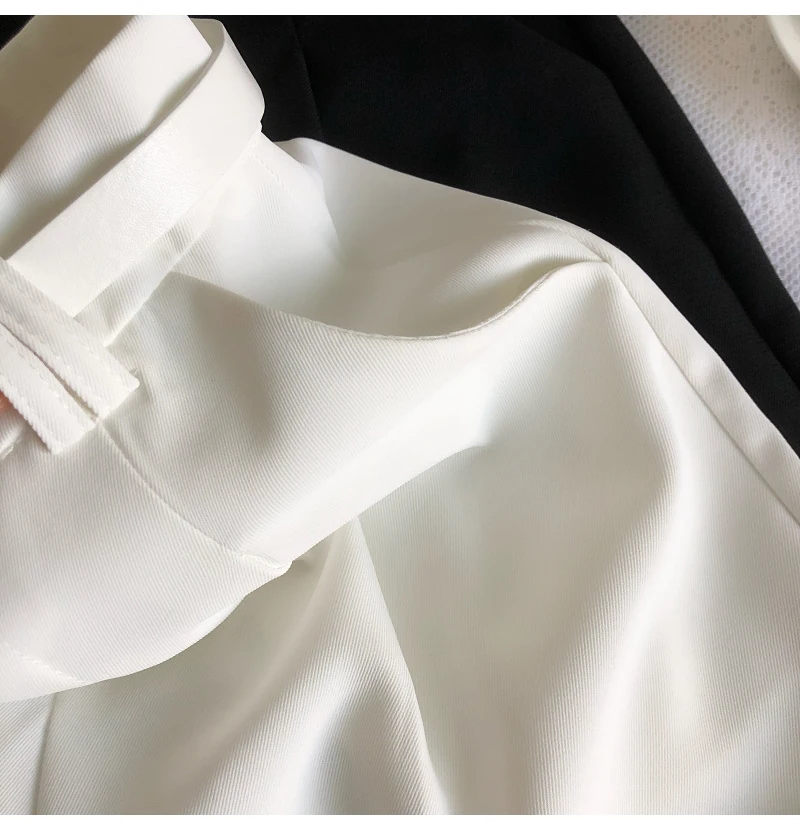 Korean Minimalist Versatile High Waisted Slim Casual Shorts Summer Fashion Solid Color Loose A-line Wide Leg Short With Belt