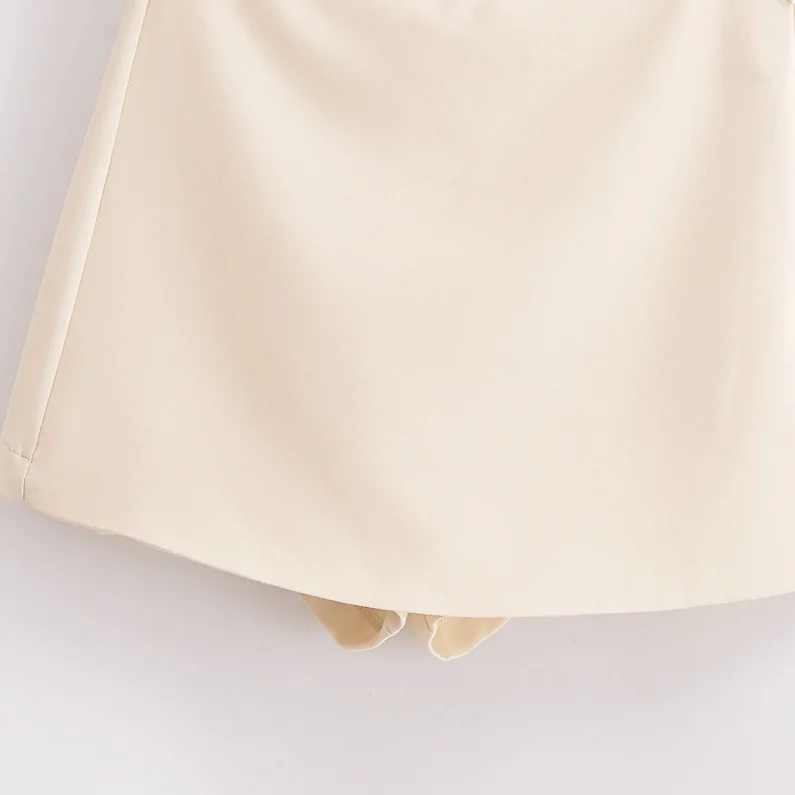 BSAY Shorts for Women Fashion Autumn Winter New Comfortable Casual Solid Color Side Zip Middle-waisted A-line Culotte Skirt Pant