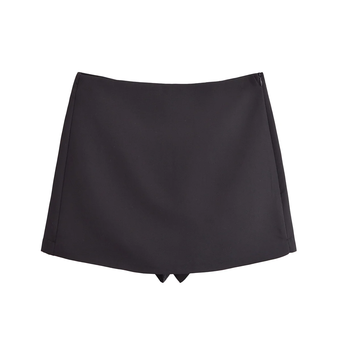 BSAY Shorts for Women Fashion Autumn Winter New Comfortable Casual Solid Color Side Zip Middle-waisted A-line Culotte Skirt Pant