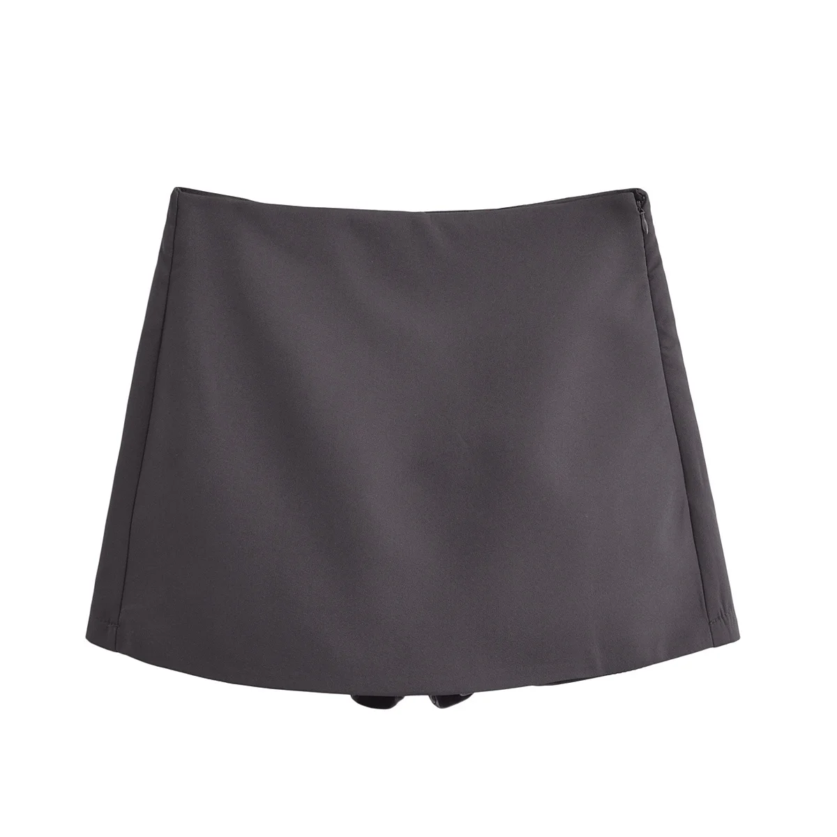 BSAY Shorts for Women Fashion Autumn Winter New Comfortable Casual Solid Color Side Zip Middle-waisted A-line Culotte Skirt Pant