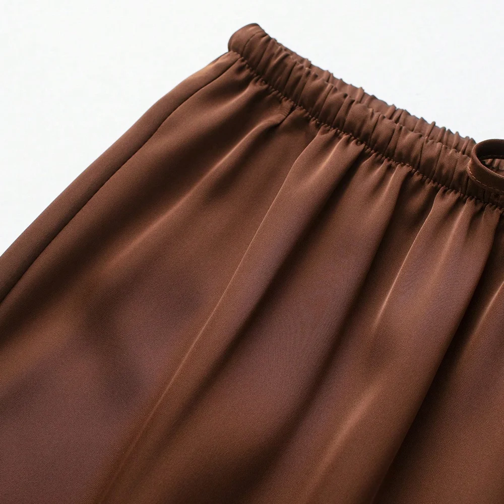 Women's Lace Satin Shorts with Elastic Waist and Drawstring for Summer