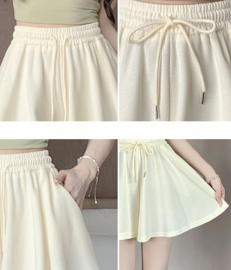 2026 Summer New High Waist Wide Leg Women's Sports Shorts Loose Fit A-Line Shorts Casual Versatile Comfortable Short Pants
