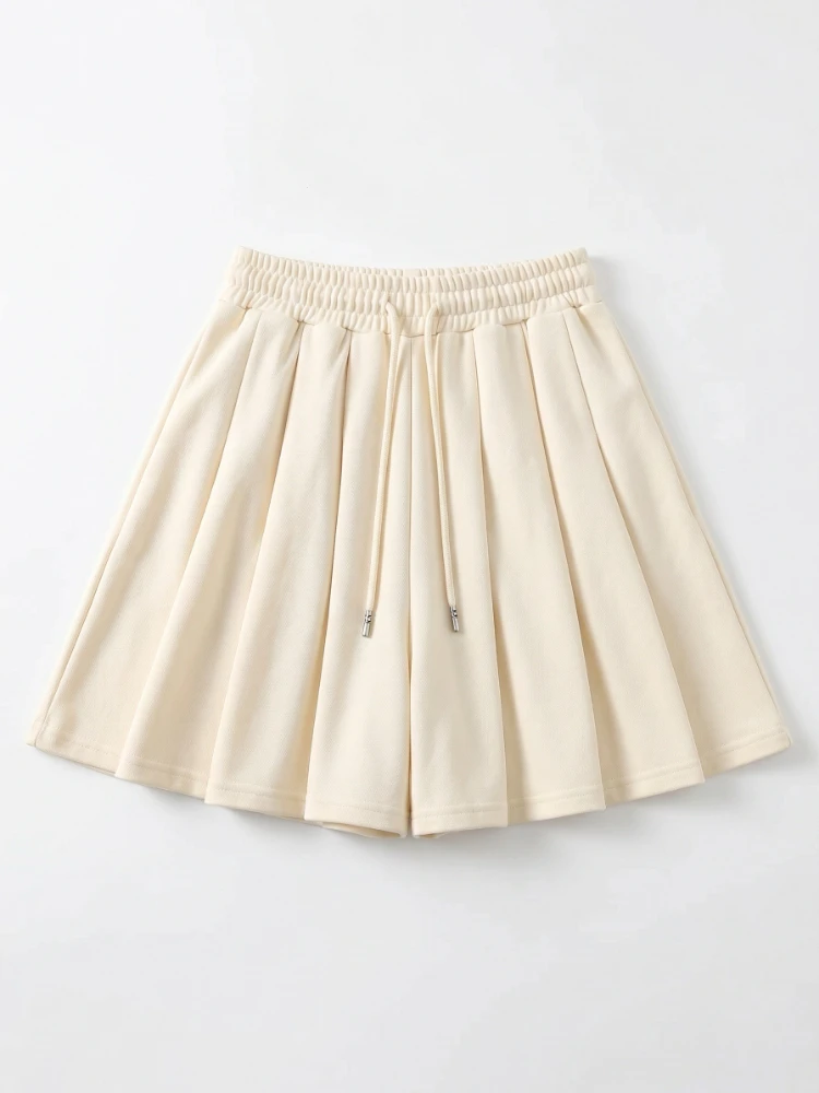 2026 Summer New High Waist Wide Leg Women's Sports Shorts Loose Fit A-Line Shorts Casual Versatile Comfortable Short Pants