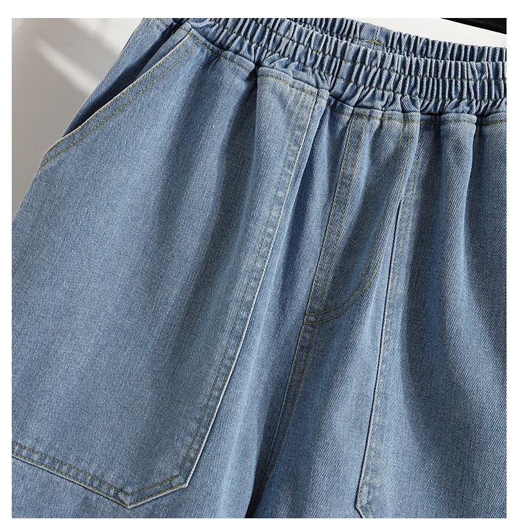 Wide Leg Denim Shorts For Women 2024 Summer New Arrivals High Waist Big Pockets Blue Color Jeans Shorts Casual Pants Trousers