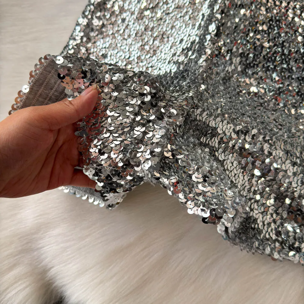 Summer New Fashion High Waist Heavy Industry Gradient Sequin Design Three-point Shorts Women's Hot Girls Slim-fit Casual Shorts