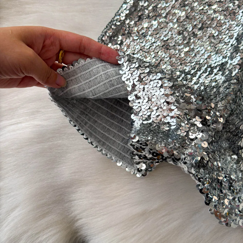 Summer New Fashion High Waist Heavy Industry Gradient Sequin Design Three-point Shorts Women's Hot Girls Slim-fit Casual Shorts